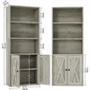 Industrial Bookshelves and Bookcases with Doors 11.8 in Depth Set of 2 Floor Standing 5 Shelf Display Storage Shelves Boo 3