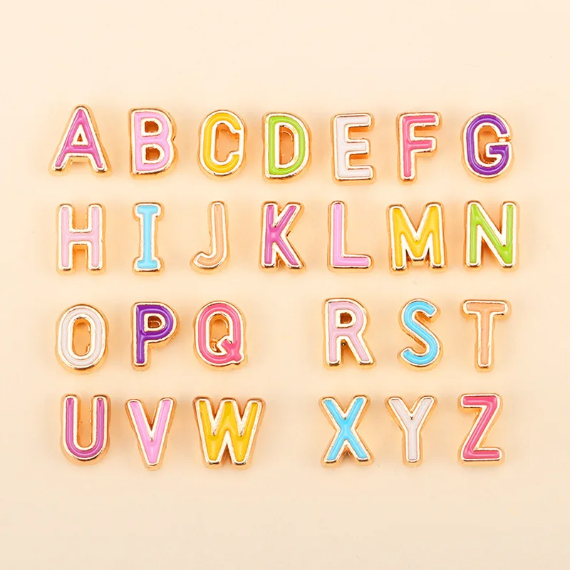 

20PCS/Set A-Z Enamel Letters Metal Colorful Alphabet Tone Spacer Bead Bracelet Jewelry Making Accessory