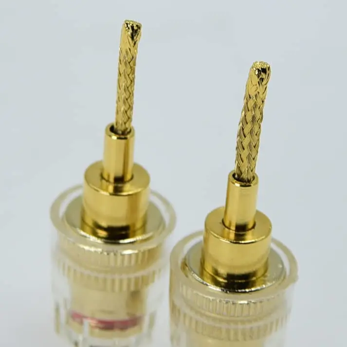 핀-바나나 암나사형 커넥터 어댑터 플러그-스프링 장착 스피커 터미널용 4mm 잭 센터 서라운드 와이어