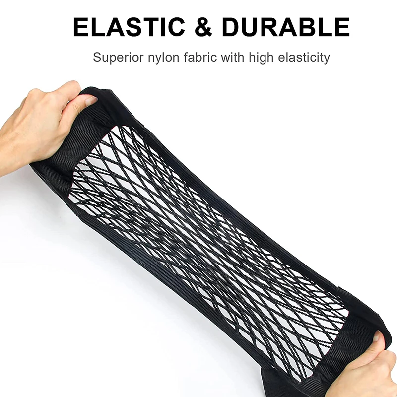 Auto Universal Sitz elastische Schnur Netz magische Aufkleber Aufbewahrung tasche Tasche Käfig Auto Organizer Sitz lehne Tasche hinten Mesh Kofferraum – Detail 1