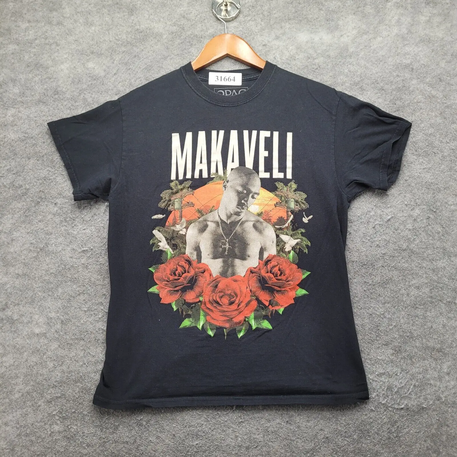 Футболка 2Pac с длинным рукавом и рисунком розы