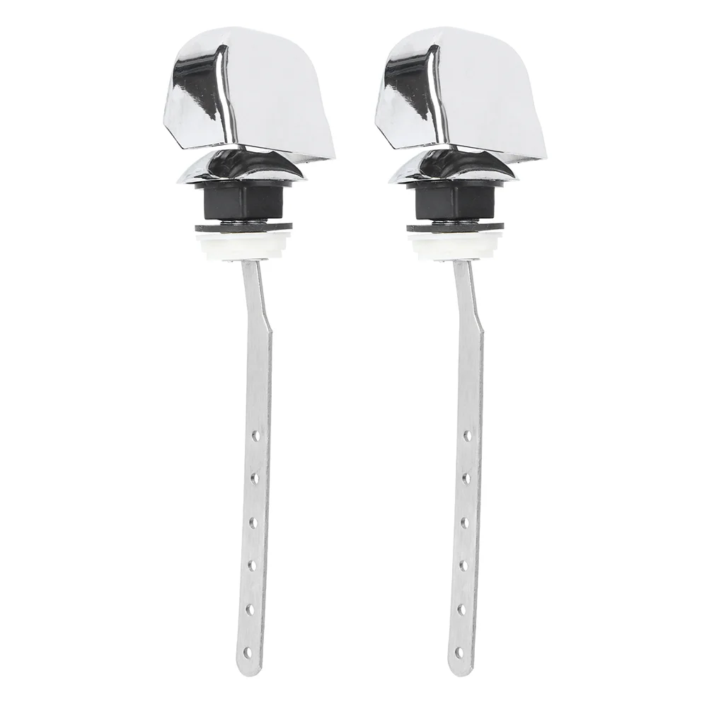 2 Pcs Universal Toilet Tank Lever Handle Replacement Side Mount Flush Button For Bathroom Fixture With Durable Abs