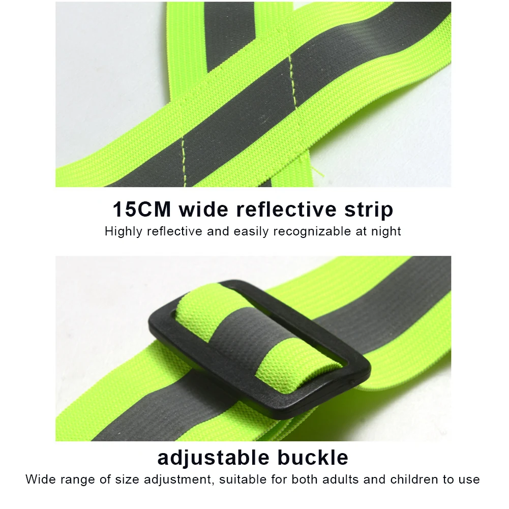 Night Running Vest Lightweight Elastic Safety Vest Pouch High Visibility Running Adjustable for Men & Women