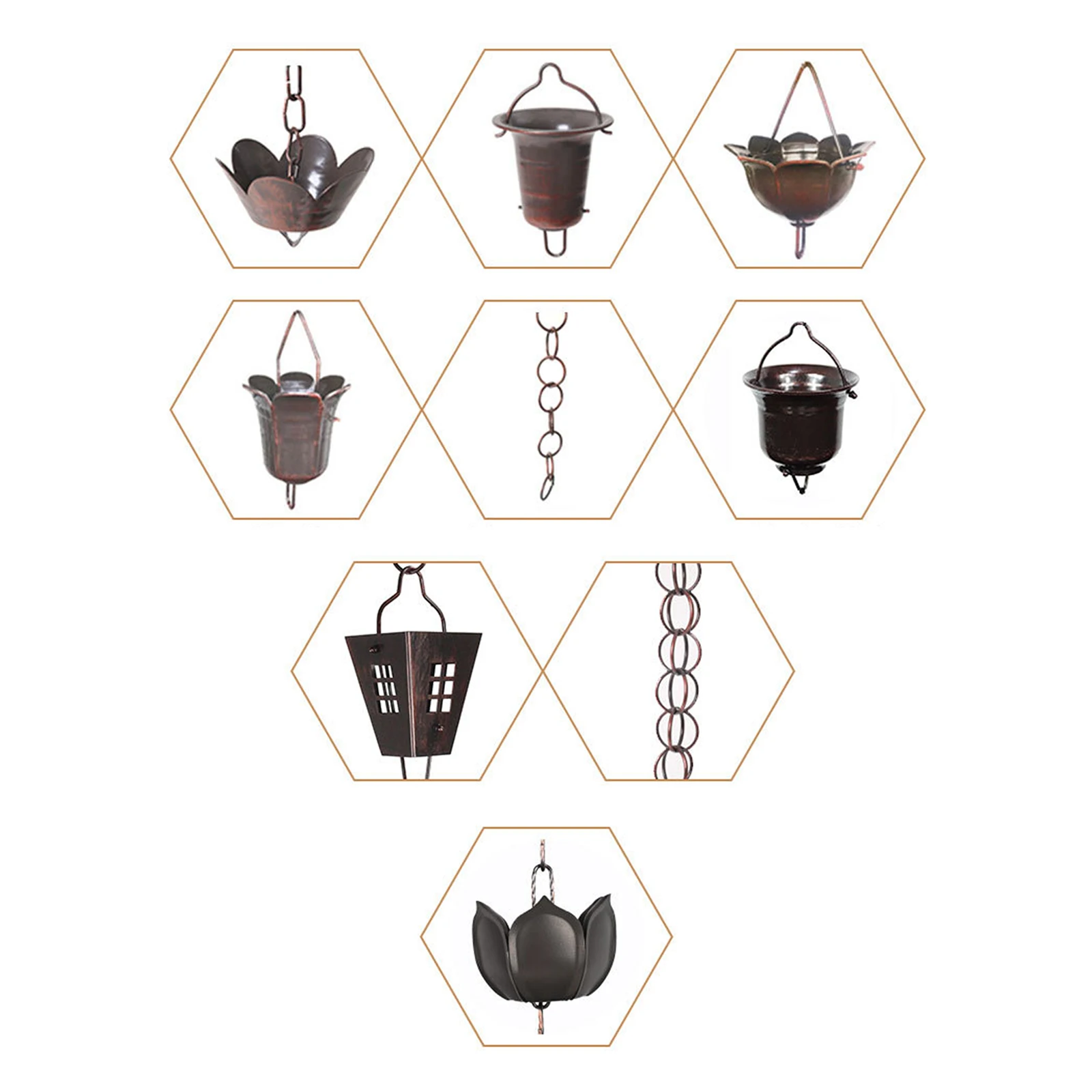Gutter Rain Chains Metal Rain Chains For Ancient Buildings In Chinese Courtyard Corridors Rainwater Chain Cup Collectors Cu