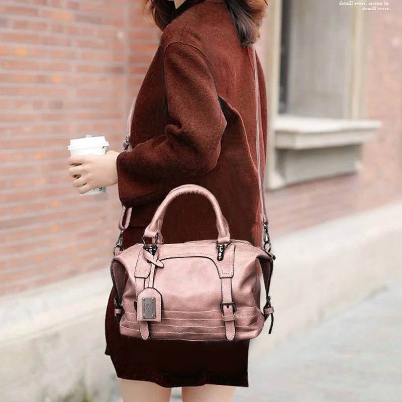 Casual Fashion PU Leather Casual Crossbody Bags for Women Ladies Tote Handbag Female Large Capacity Travel Shoulder Bag Sac