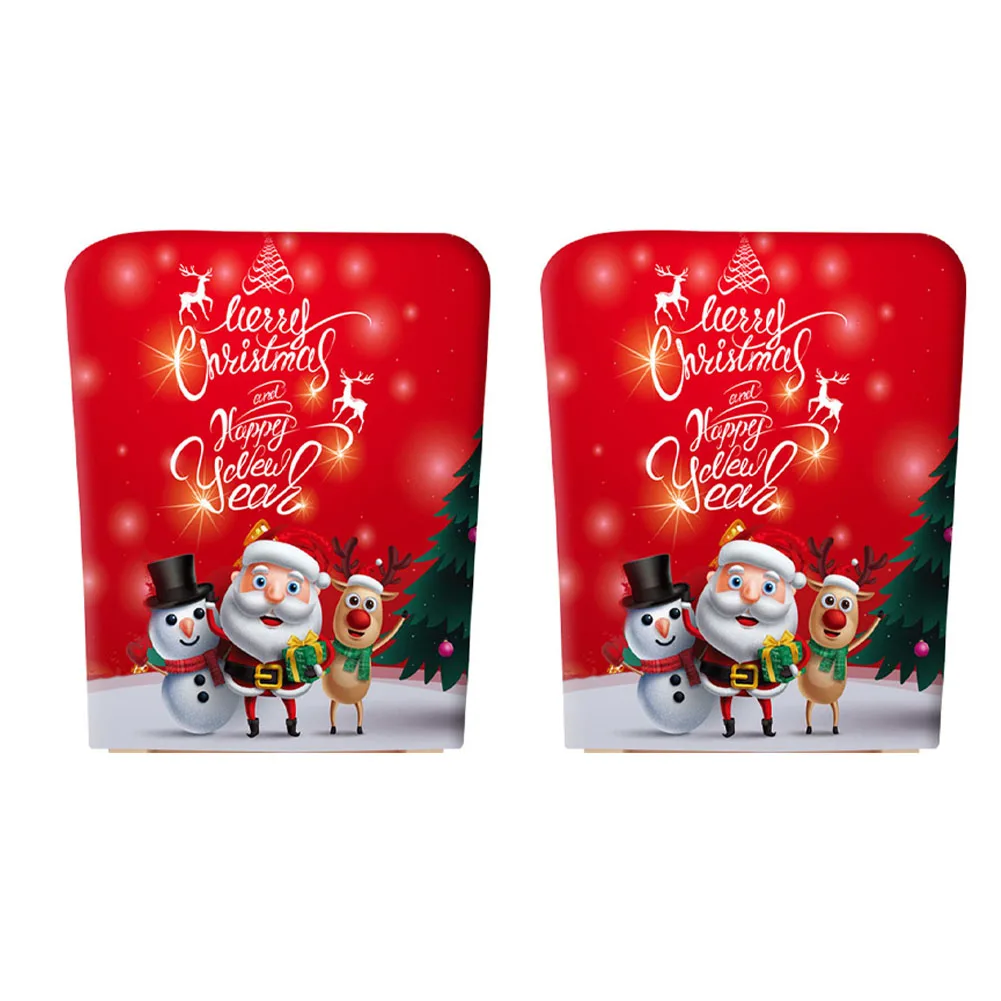 

2pcsChristmas Chair Back Cover Xmas Chair Cover Elk Fabric Doll Chair Cover Kitchen Festival Holiday Party Christmas Hotel Decor