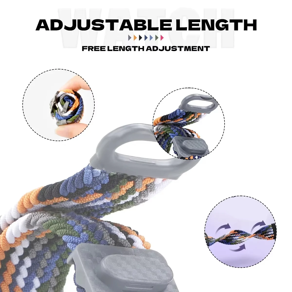 Braided Loop Adjustable Nylon Strap