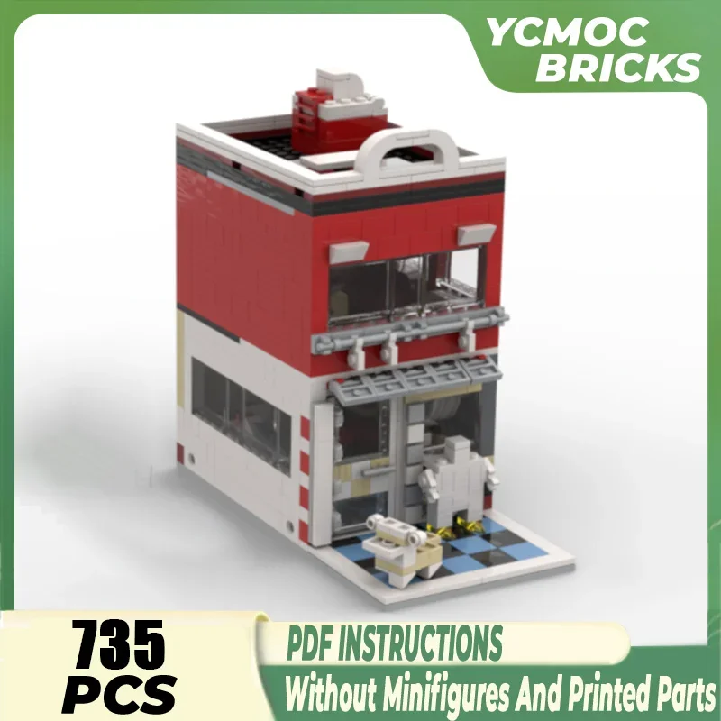 

City Street View Model Moc Building Bricks Car Evaluation Shop Technology Modular Blocks Gifts Christmas Toys DIY Sets Assembly
