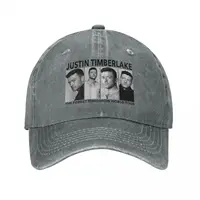 Justin Timberlake The Forget Tomorrow World Tour Merch Men Women Trucker Hat 2024 Concert Distressed Denim Washed Hats Cap 1