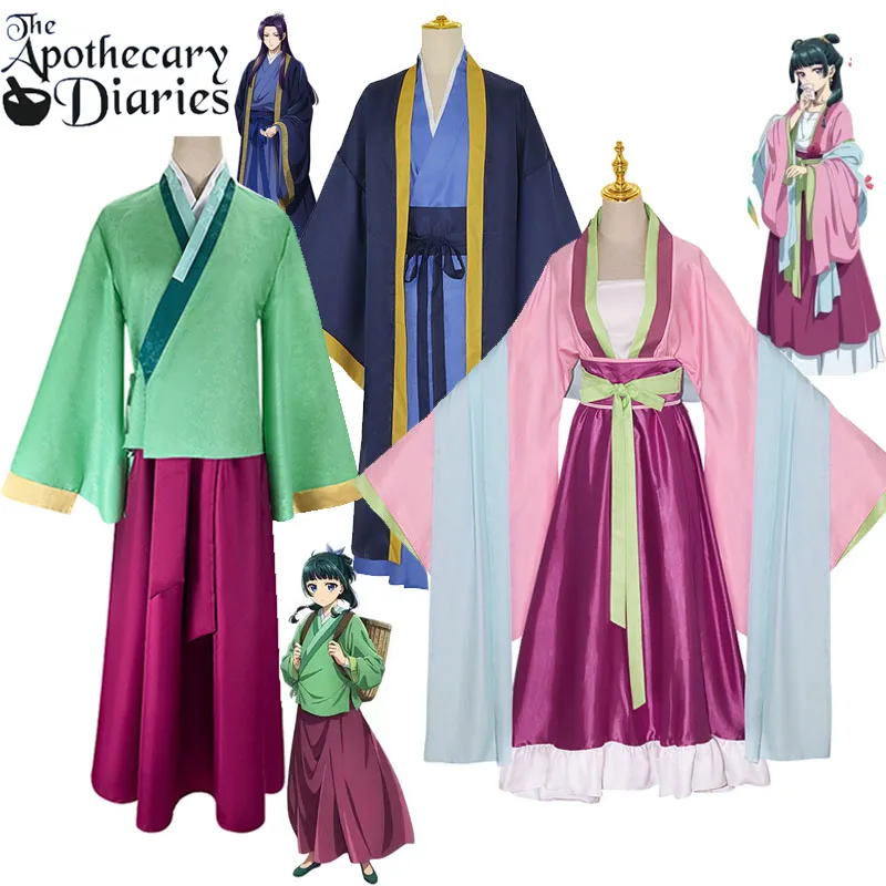 

Anime Apothecary Diaries Costume Maomao Cosplay Costume Wig Pink Hanfu Dress Women Anime Kusuriya No Hitorigoto Uniform Hallowee