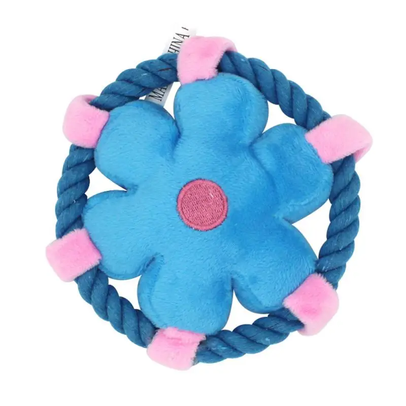 

Soft Cotton Rope 14x14cm Dog Training Throwing Toys Dog Toys Circular Design Tri-color Excellent Materials