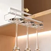 Hanging Punch-free Wine Glass Holder Household Under Cabinet Champagne Glass Storage Rack Shelf Kitchen Multi-purpose Organizer 4
