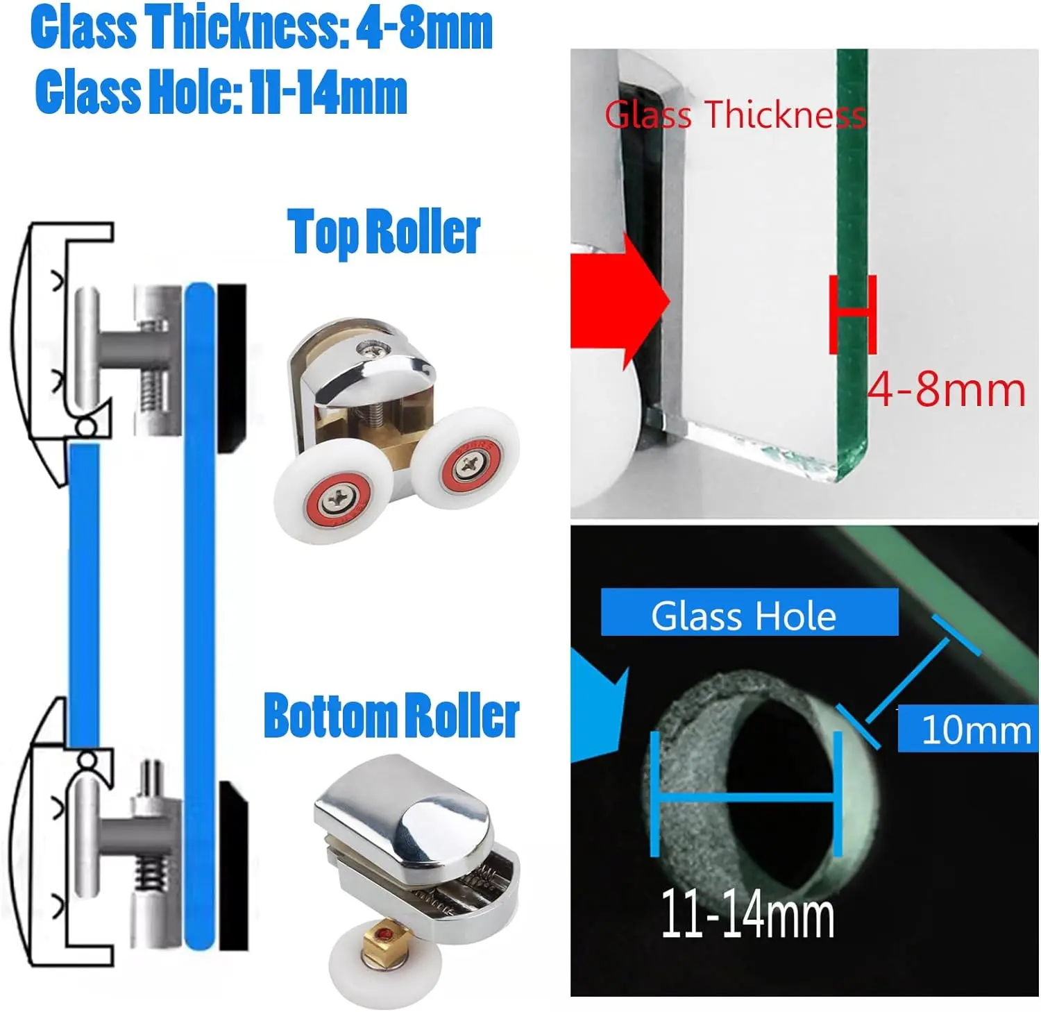 Shower Door Wheels Sliding Glass Door Pulleys Replacement Bearing Rollers Runner Shower Room Cabins Swinging Pulley Sliding
