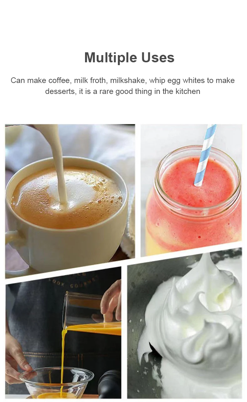 Description Picture 5 of itemWireless Milk Frother Electric Foamer Coffee Foam Maker Milk Shake Mixer Battery Milk Frother Jug Cup Electric Milk Frother Cup