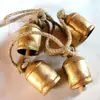 Retro Style Copper Cow Bell Hanging Lanyard Wind Chimes Handmade Shabby Country Vintage Brass Cow Bells Ornament 4