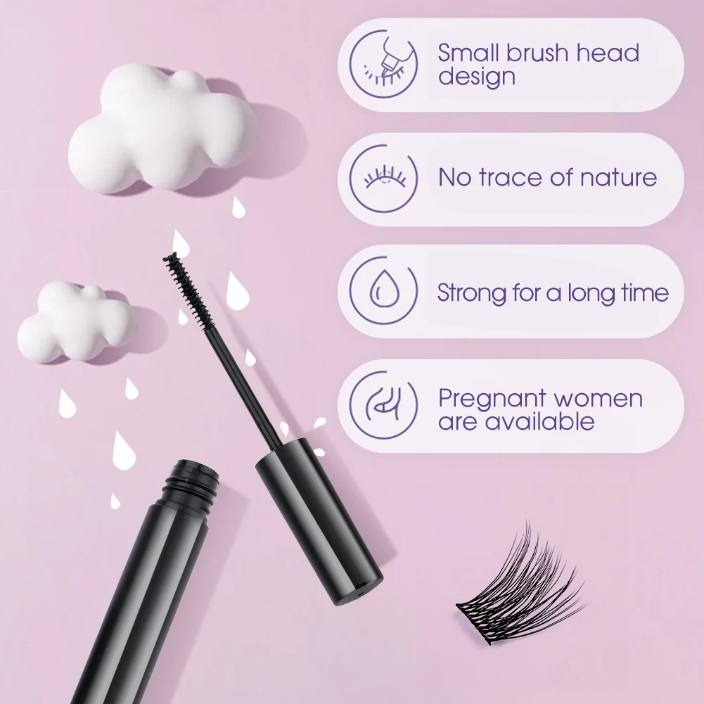 5ml Cluster Lash Glue Black/White Strong Eyelash Glue for Cluster Lashes Latex Free Lash Glue Waterproof Long Lasting Lash Bond 5