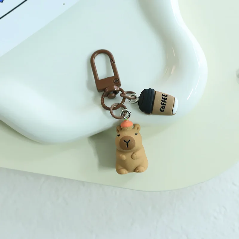 Key Chains Cute Resin Capybara for Women Girls Capibara Animal Kawaii Bag Backpack Charms Couple Friend Jewelry Gift