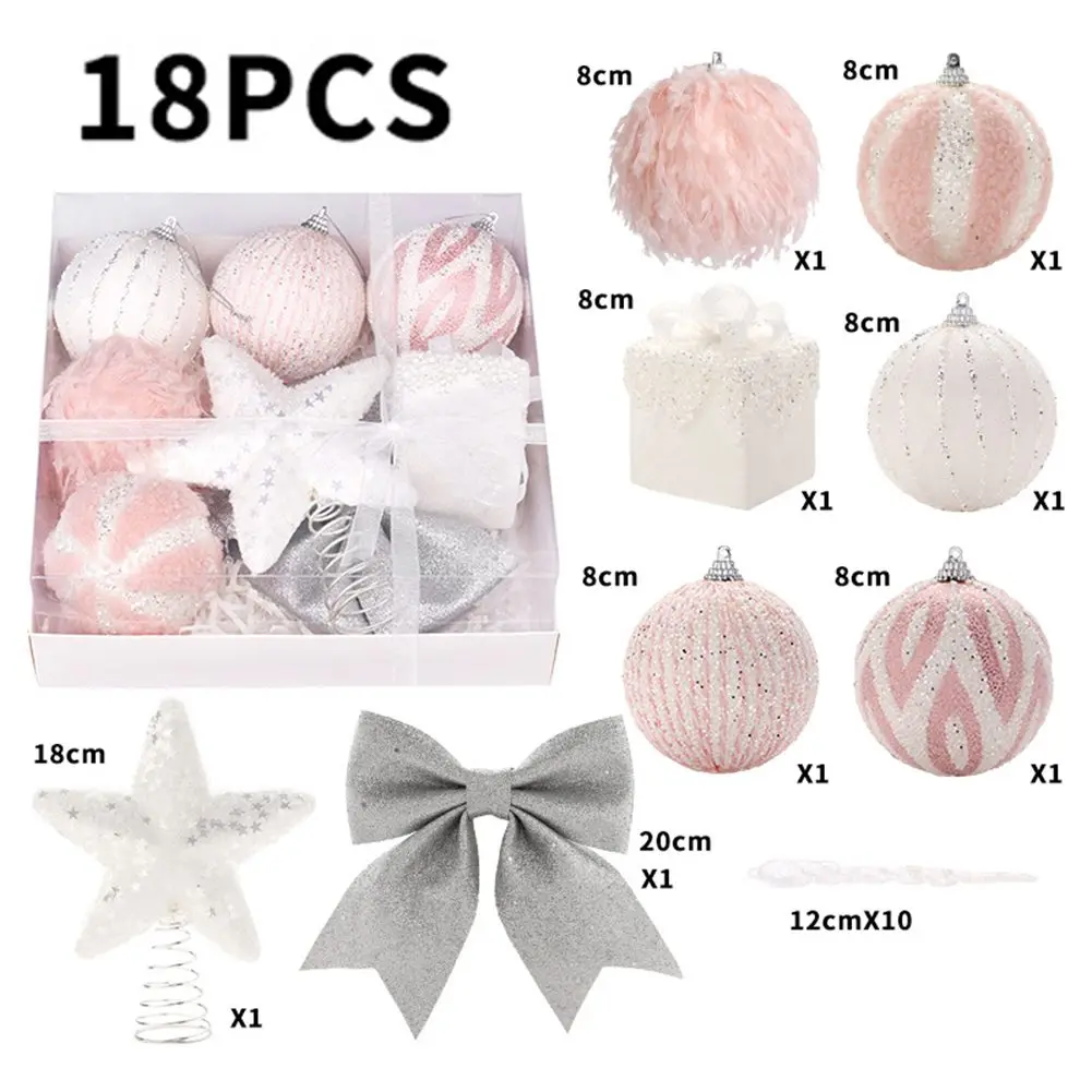 

Pink Christmas Balls Ornaments Set Shatterproof Christmas Ornaments Decoration For Christmas Tree Holiday Party Hanging Ornament