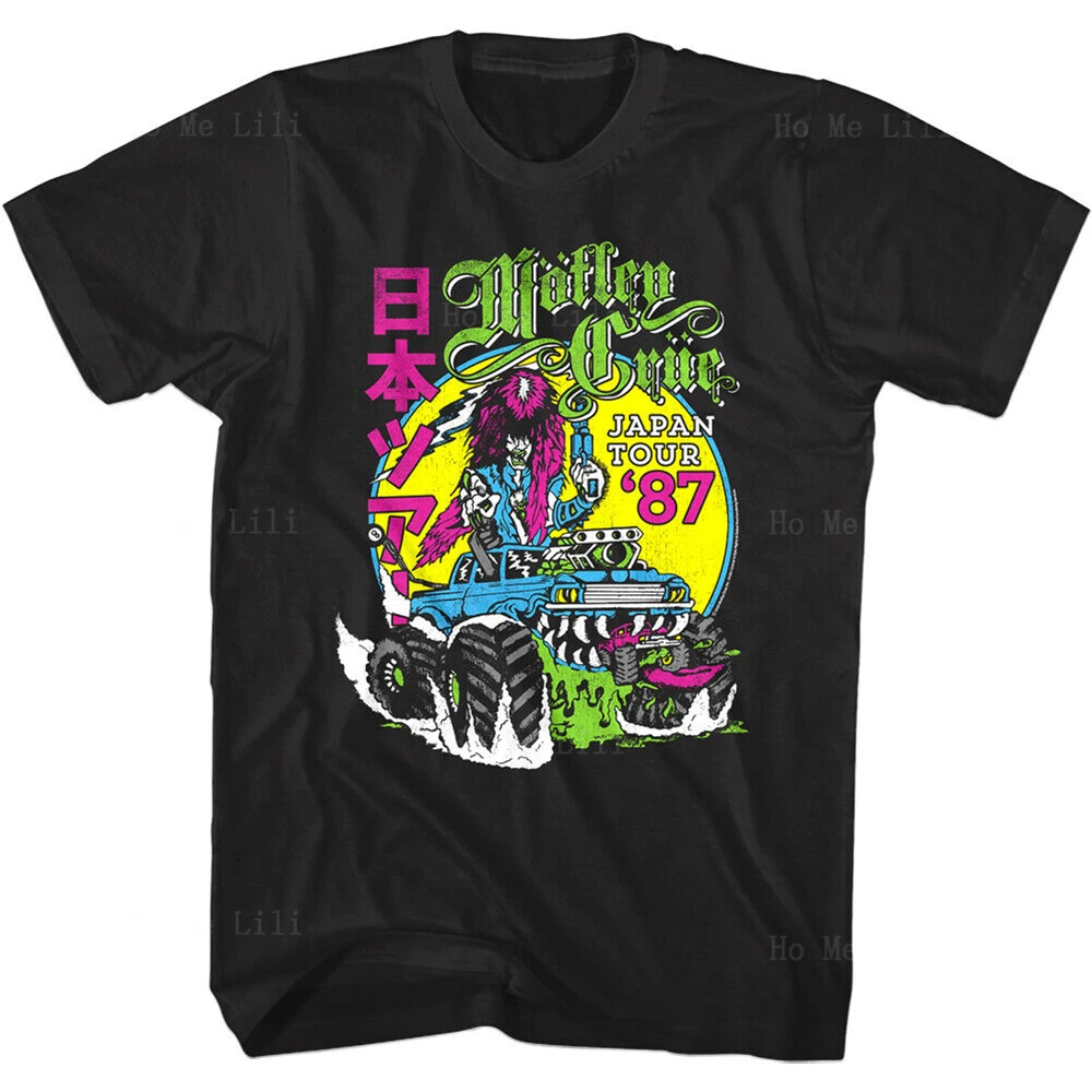 T-Shirt Estiva Monsters Trucks Neon Japan Tour 1987 Cotone