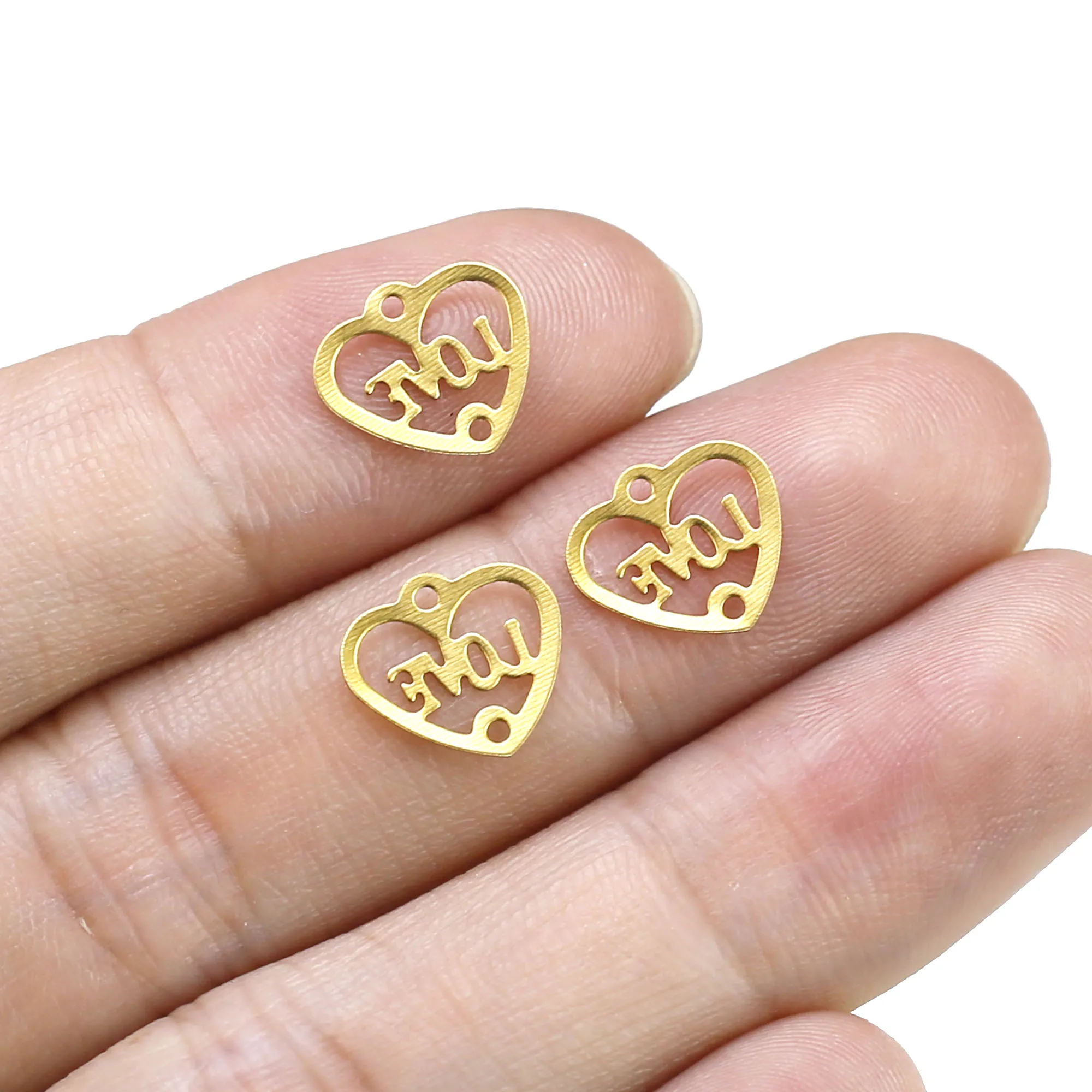 

100 шт. подвески для сережек в форме сердца, латунные подвески в форме сердца, соединитель для звеньев цепи, 10,7x9,7 ММ, фурнитура для сережек, изготовление ювелирных изделий R2548