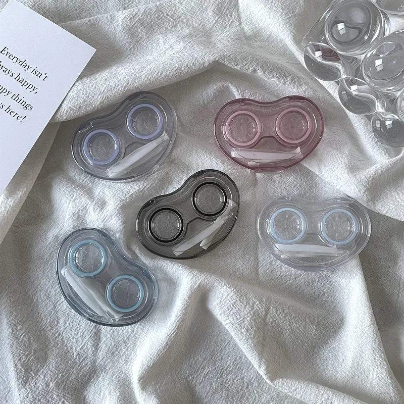 Travel Contact Lens Case Portable, Transparent, and Minimalist Integrated Contact Lens Companion Box Beautiful Pupil Dual Box