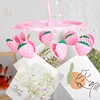 Cute Pink Student Dormitory With Strawberry, Heart-shaped Mini Plastic Clothes Hanger, Sock Clip And Underwear Clip 3