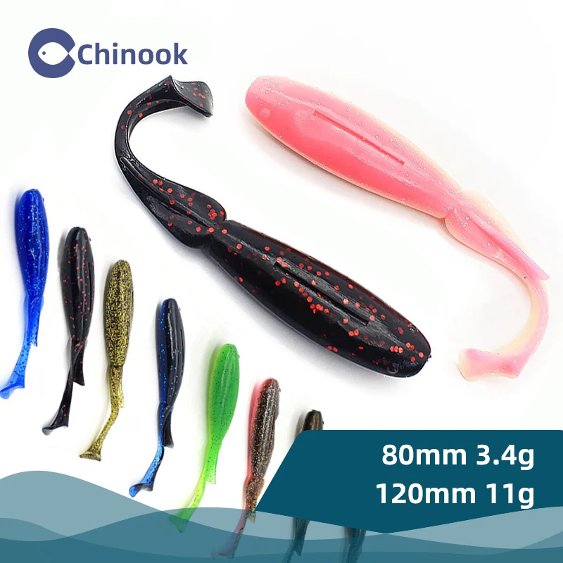 Chinook 80/120Mm Fishing Soft Lure Worm Silicone Bait Swimbait Streamer Sea Fishing Spoon Lure Wobbler Goods For Fishing