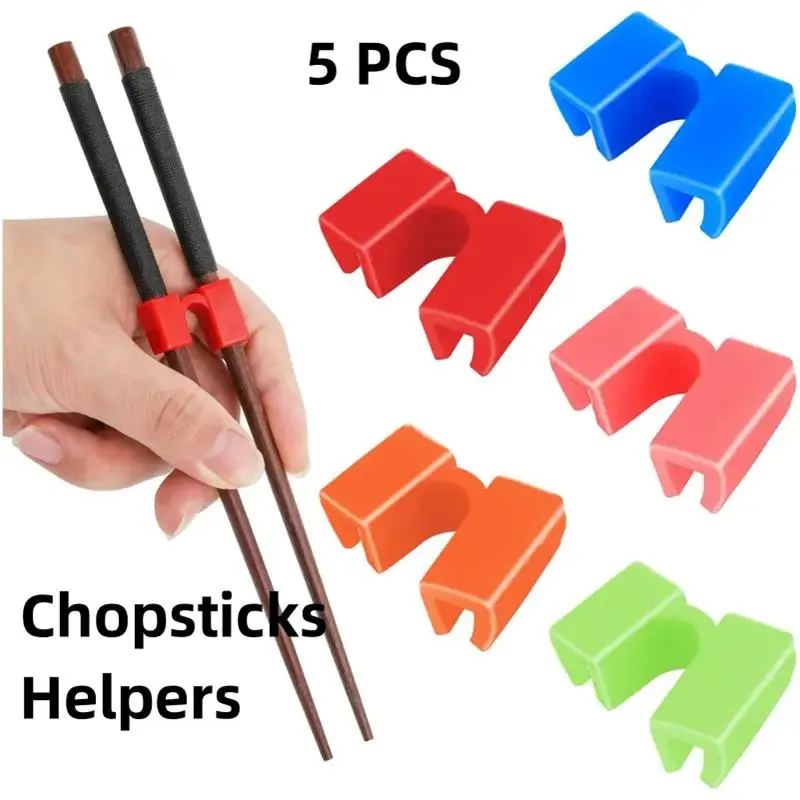 Description Picture 2 of item5 PCS Reusable Chopsticks Helpers Training Chopstick Hinges Connector Practice Chopstick Helper for Adult Kid Beginner Traniner