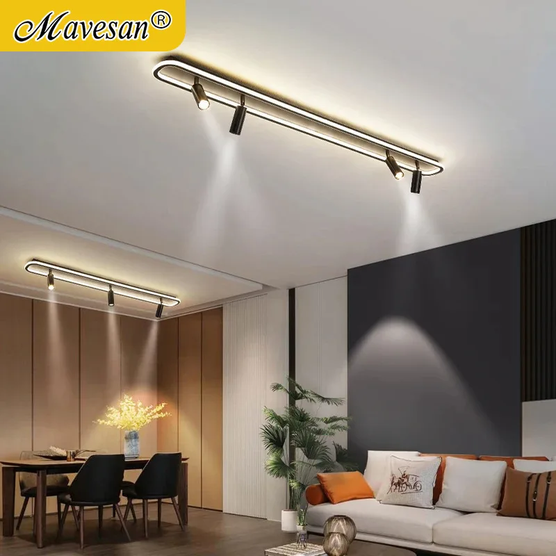 Plafoniera LED Moderna Rettangolare 105 Cm 65W, Dimmerabile Con Telecomando, Temperatura Colore Regolabile 3000K-6500K, Per Soggiorno E Cucina, Nero
