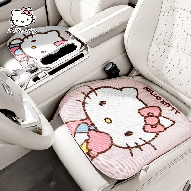 

Kawaii Sanrio Car Seat Cushion Four Seasons Available Hello Kitty Honeycomb Tpe Mesh Ventilated Cushion Cute Car Decoration