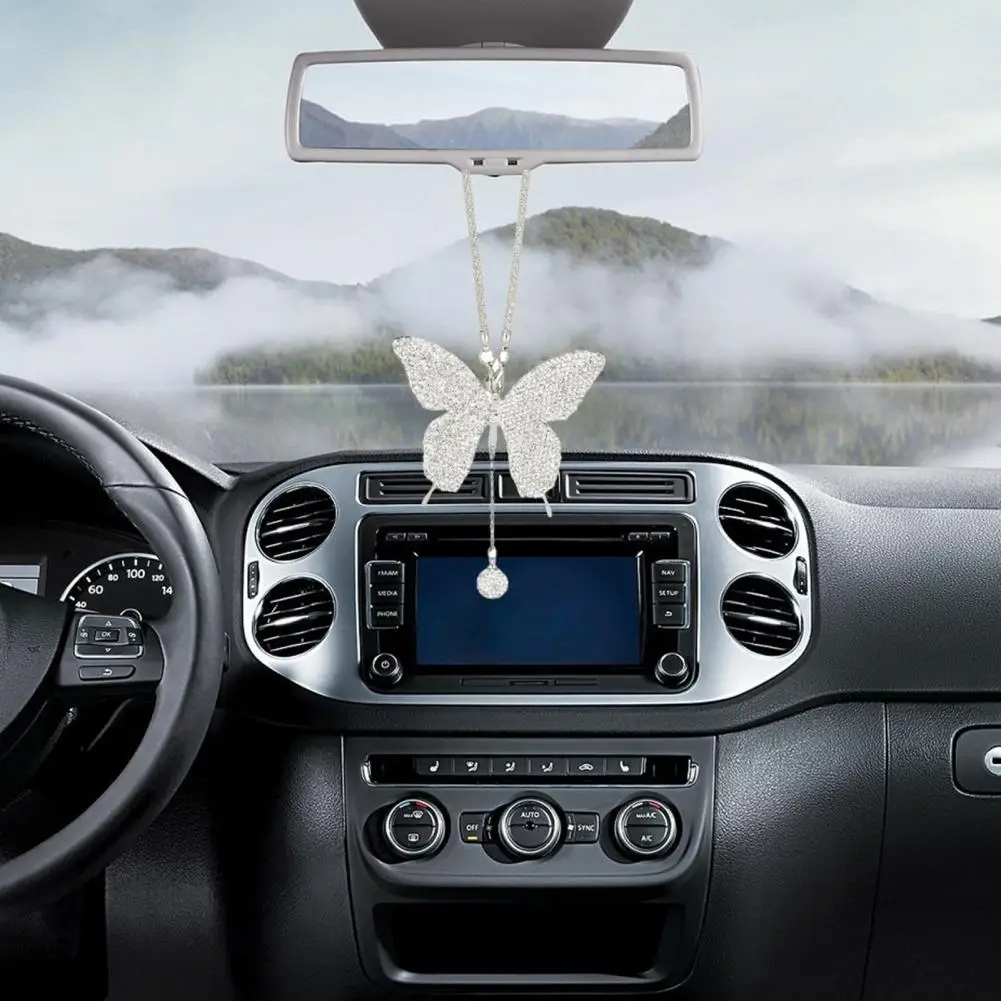 

Sparkling Pendant for Car Decor Elegant Faux Butterfly Pendant for Car Home Decoration Sparkling Charm Lucky for Women for Car