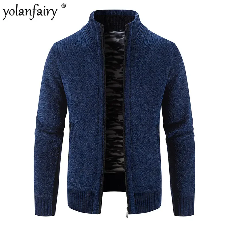 

Knitted Men Cardigan Men's Casual Loose Standing Neck Cardigans Sweater Autumn Winter Oversized Thick Warm Clothing Male