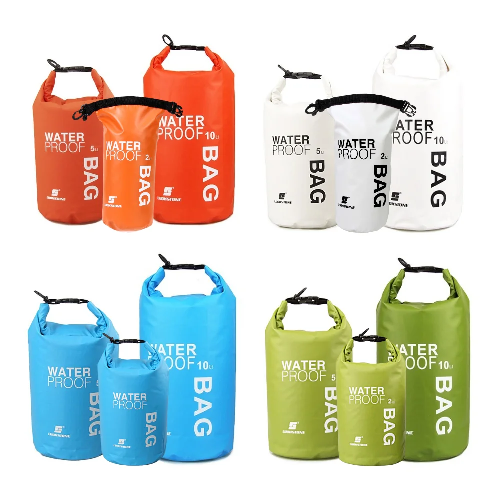 2L/5L/10L Impermeabile Dry Bag Pack Sack Nuoto Rafting Kayak River Trekking Galleggiante Canoing Canottaggio Water Bag