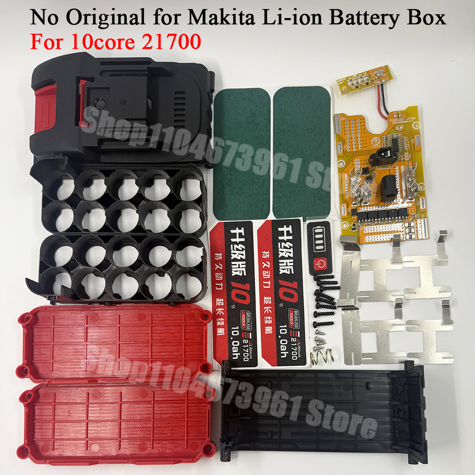 10 Cell 21700 Lithium Battery Case Protection Circuit Board PCBA BMS for Lomvum Zhipu Hongsong Jingmi No Original For Makita Box