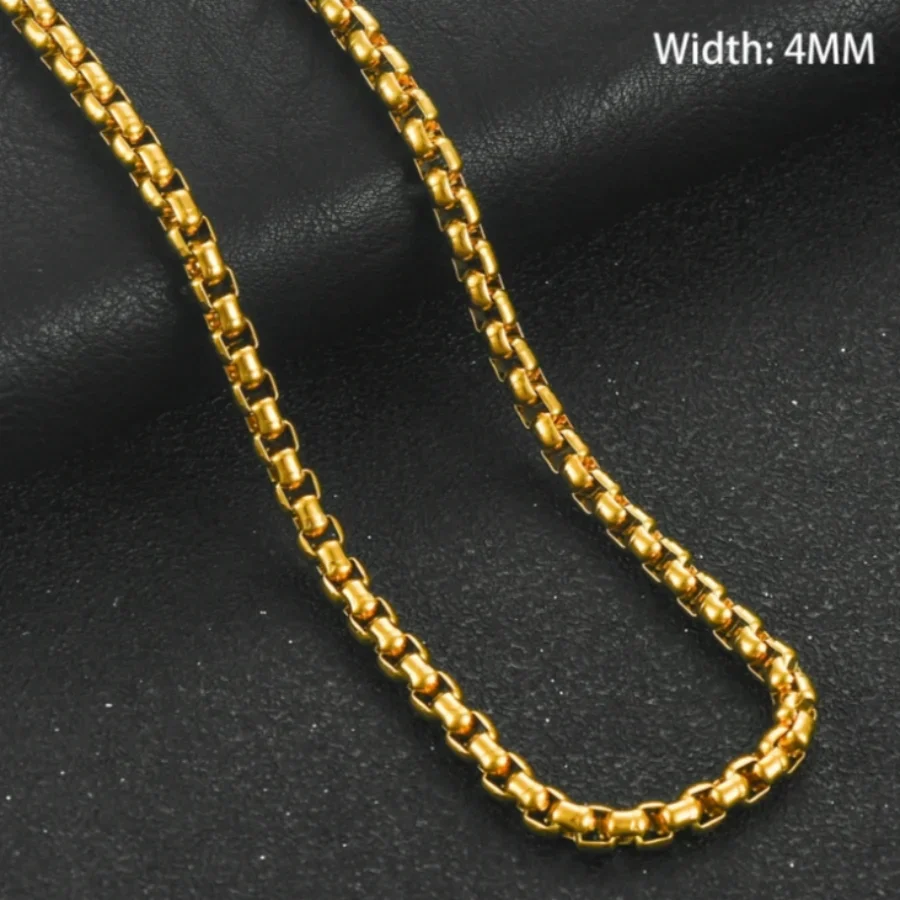 Elegant 18K Gold-Plated Sterling Silver Chain Necklace, 4mm – Perfect for Weddings and Special Occasions, Adjustable Length (18-24 Inch)