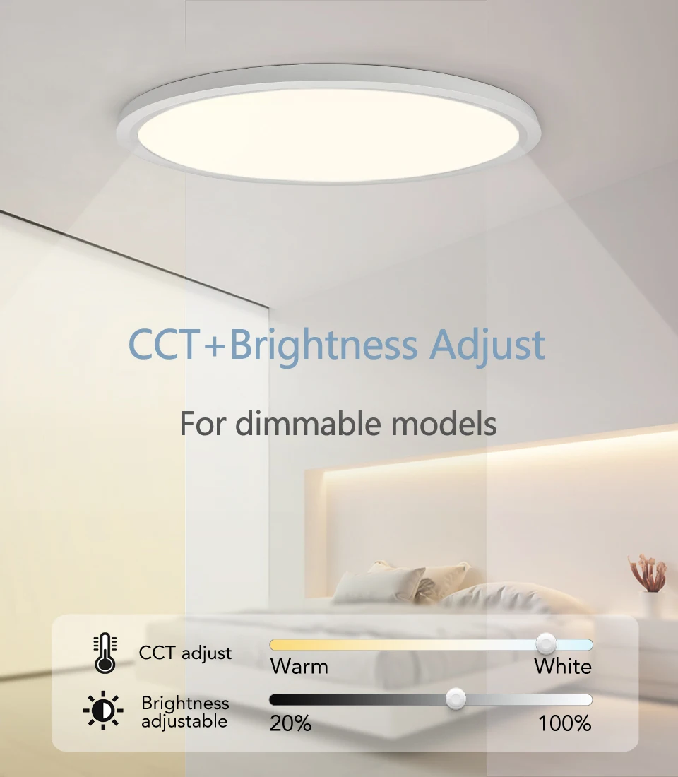 Smart Ceiling Lights 0.9 Inch with Remote APP Control Ultra Thin Dimmable Large Modern Round Lamp Sa1eda3b26f4244648a280cd66cfcdfeac