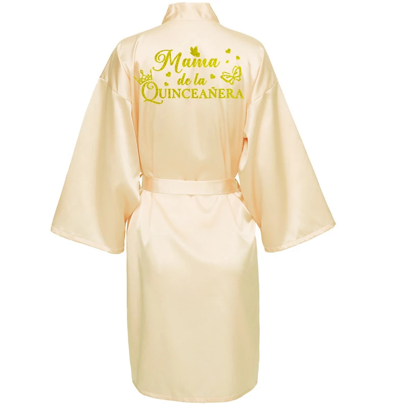 Princess Sweet 15 Years Girl Birthday Party Robes Quinceanera Robe Mis XV Bathrobe Silkly Nightgown