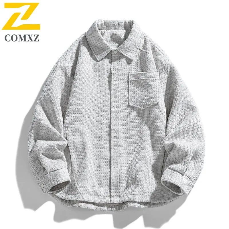 Men's American Style Workwear Jacket  Lapel Hiking Coat Waterproof Windproof Outdoor Utility Jacket for Camping Mountaineering