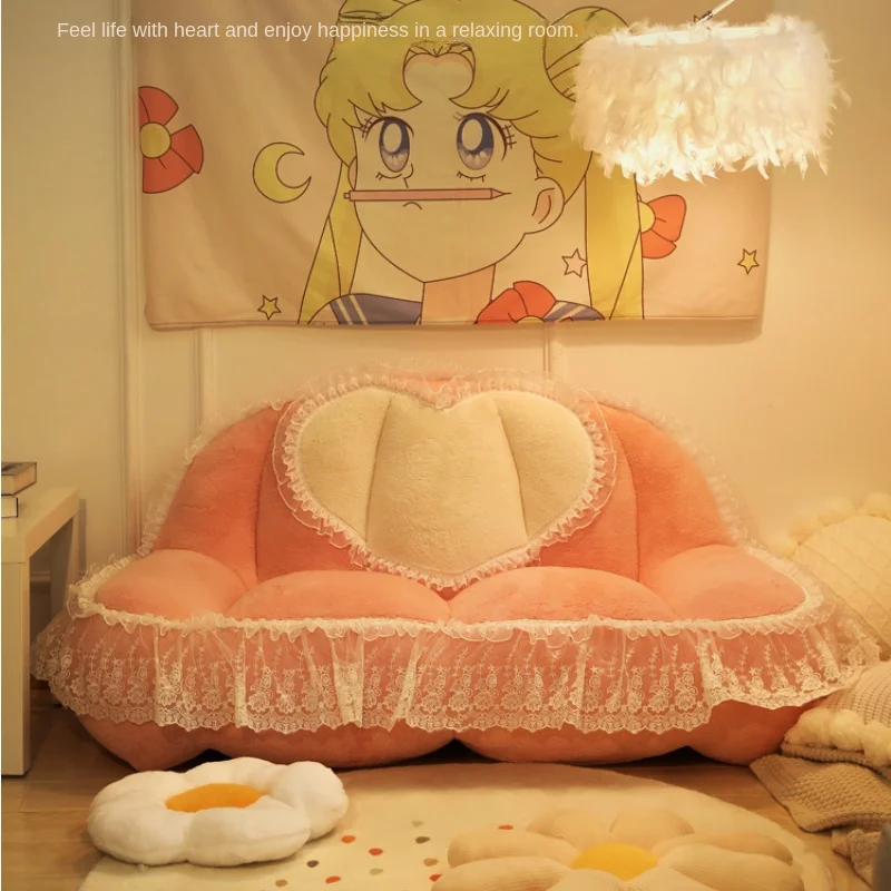 

Lazy Sofa Bedroom Can Lie Down and Sleep Net Red Small Apartment Ins Wind Chair Children's Plush Soft Single Double Furniture