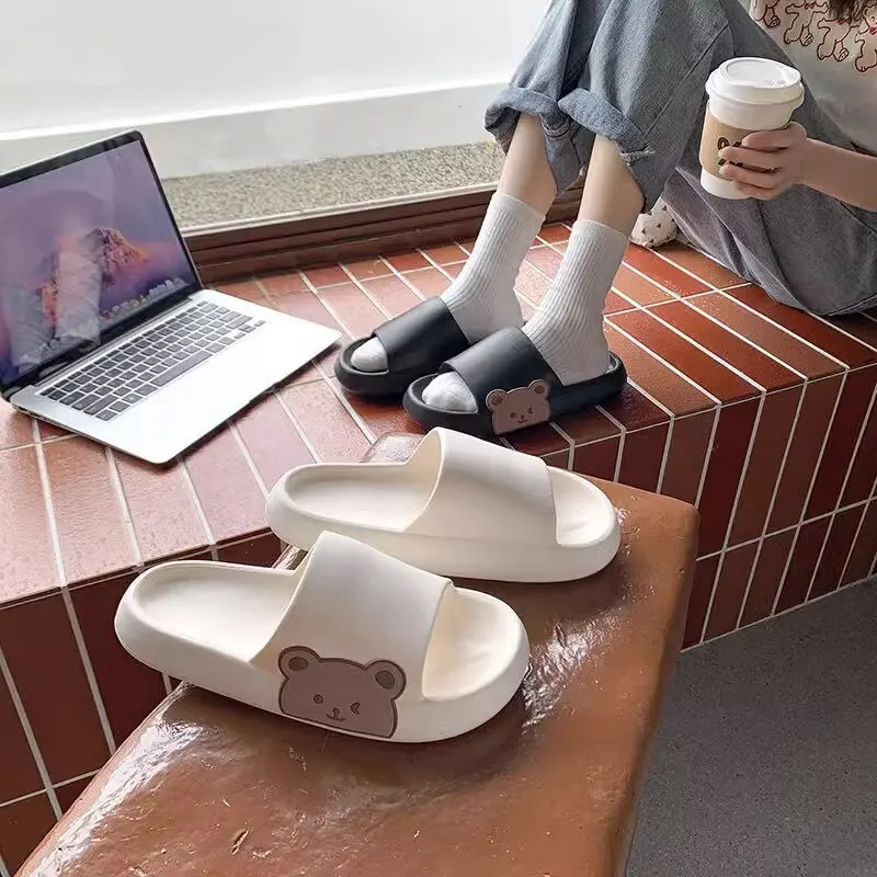 New Women's Sandals And Slippers, With Thick Soles And Cute Cartoon Quick Drying Slippers OnThe Outside, Indoor Soft Bathroom
