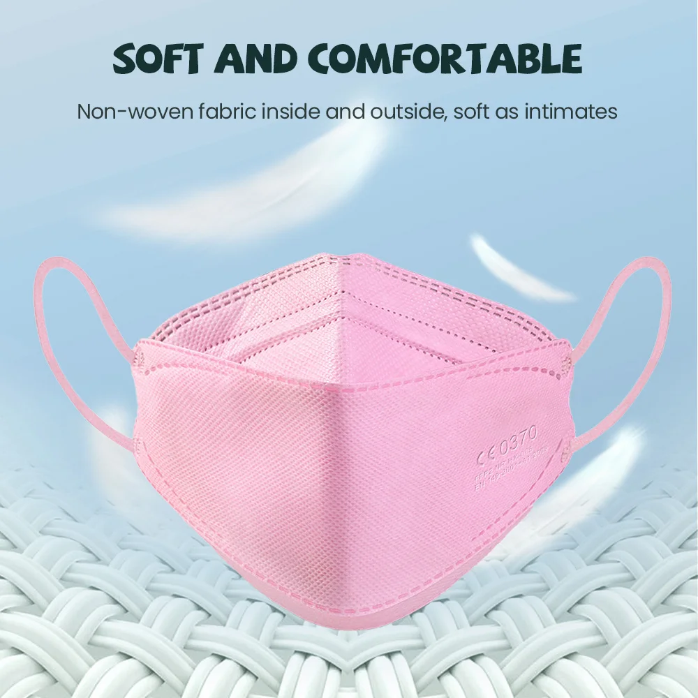 10-200pcs Mascarillas ffp2 children KN95 Face Masks 4 Layer Ply Non-wove Safe Filter Child mask 6-14 Years Kids Protective maske 2