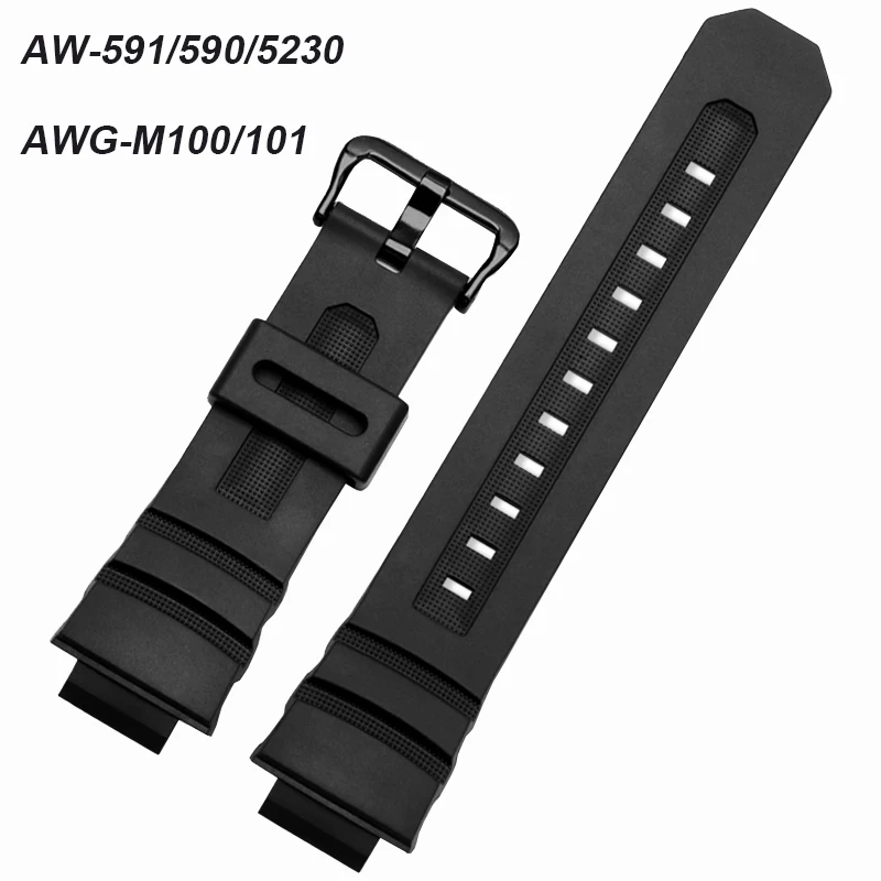 Silicone Watch Band for Casio G-Shock AW-591/590/5230/282B AWG