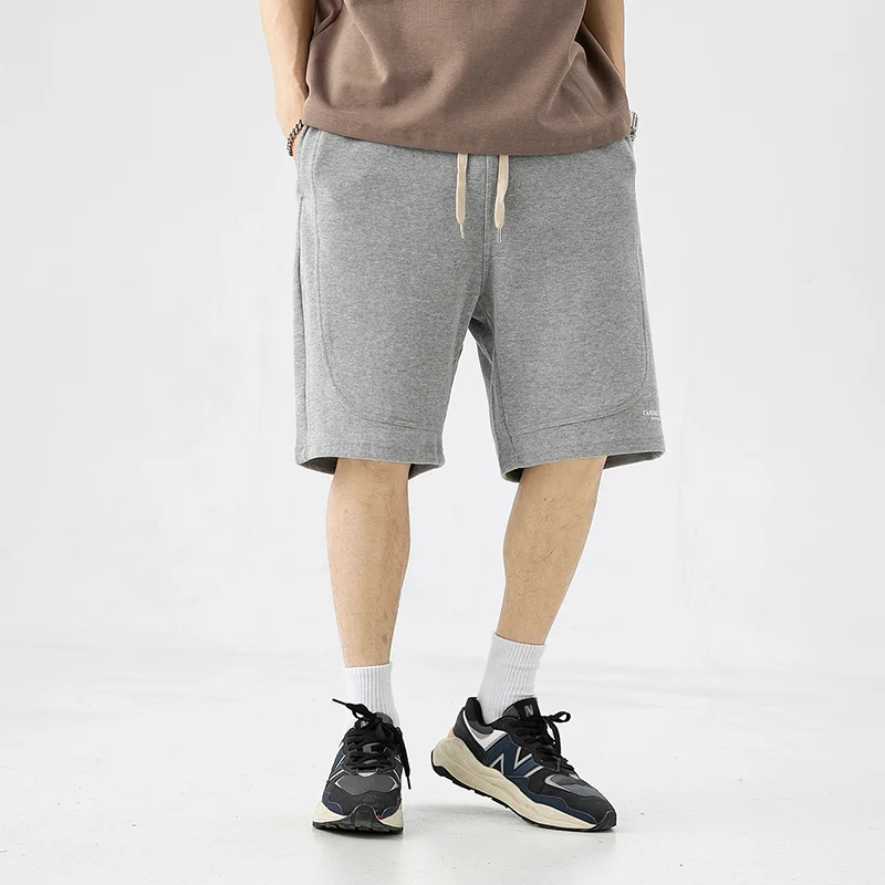 Fashion Spliced Lace Up Printed High Waist Knee Shorts Men's Clothing 2024 Summer New Loose Elastic Solid Color Casual Shorts