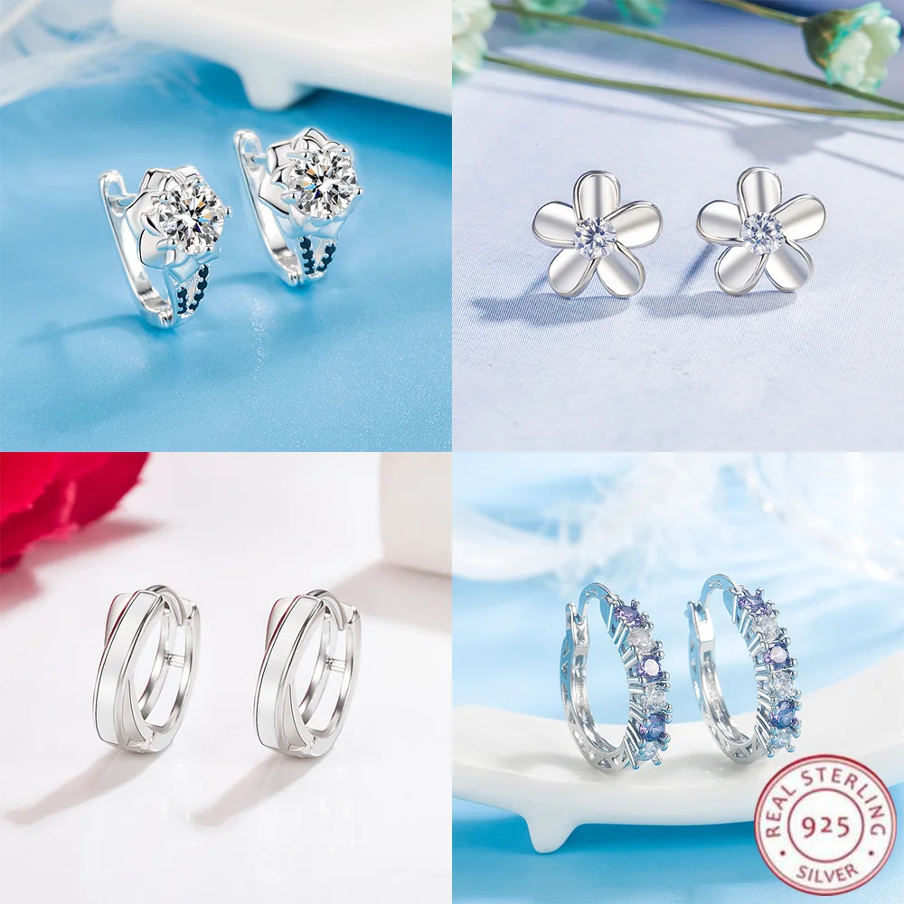 BAMOER Orecchini a cerchio a forma di cuore in argento sterling massiccio 925 per donne adolescenti Cuore Huggie Regalo di compleanno SCE1800  36