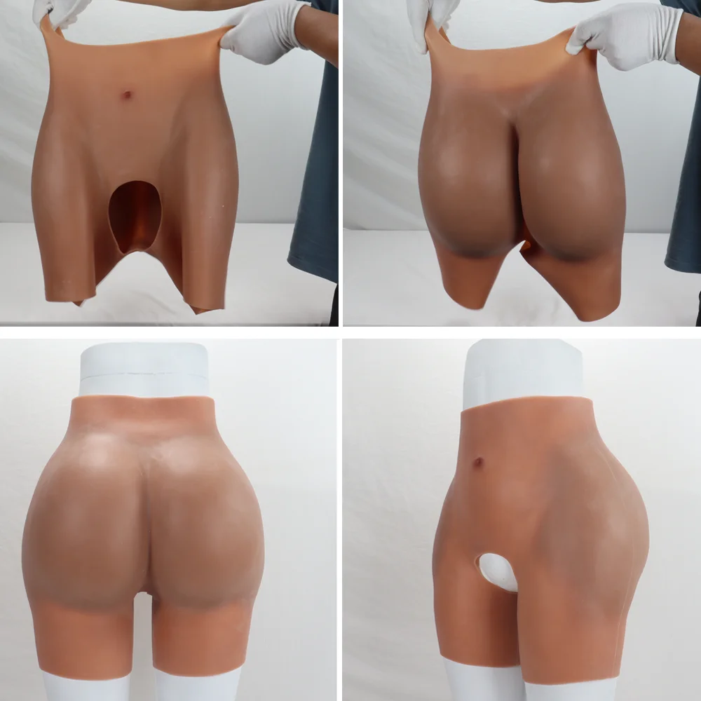Calça feminina de silicone com abertura na virilha para aumento de glúteos e quadris, modeladora artificial com enchimento, ideal para cosplay de mulheres africanas plus size._voghion.com