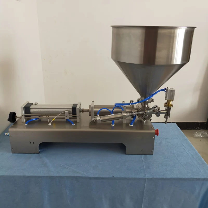 

1- 100ml Pneumatic Filling Machine Cream Food Paste Dispensing Liquid Filling Machine Equipment Stainless Steel