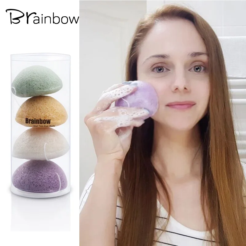 Brainbow 4 шт./кор. сухой аморфофаллус коньяк губка натурального уход за кожей лица