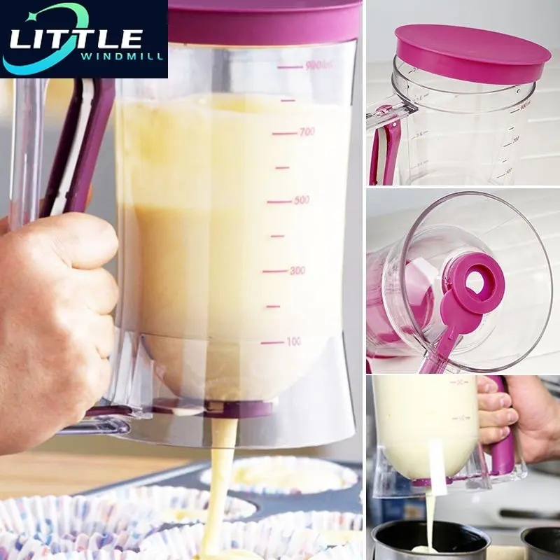 

Batter Flour Paste Dispenser Cupcake Cookie Cake Measuring Cup Cream Speratator for Baking Cupcakes Muffins Pancakes Doughnuts