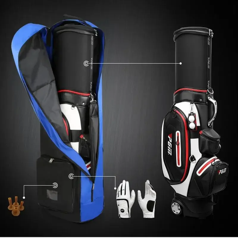 Сумка для гольфа, защитный чехол с бесшумными колесами, складной, большой емкости, для путешествий, отгрузки, защиты, сумки для самолета, практичные, прочные