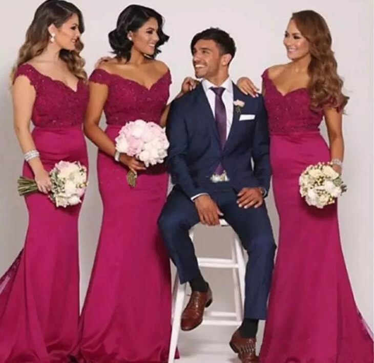 

Mermaid Bridesmaid Dresses Sexy Off Shoulder V Neck Wedding Party Dress robe demoiselle d honneur femme